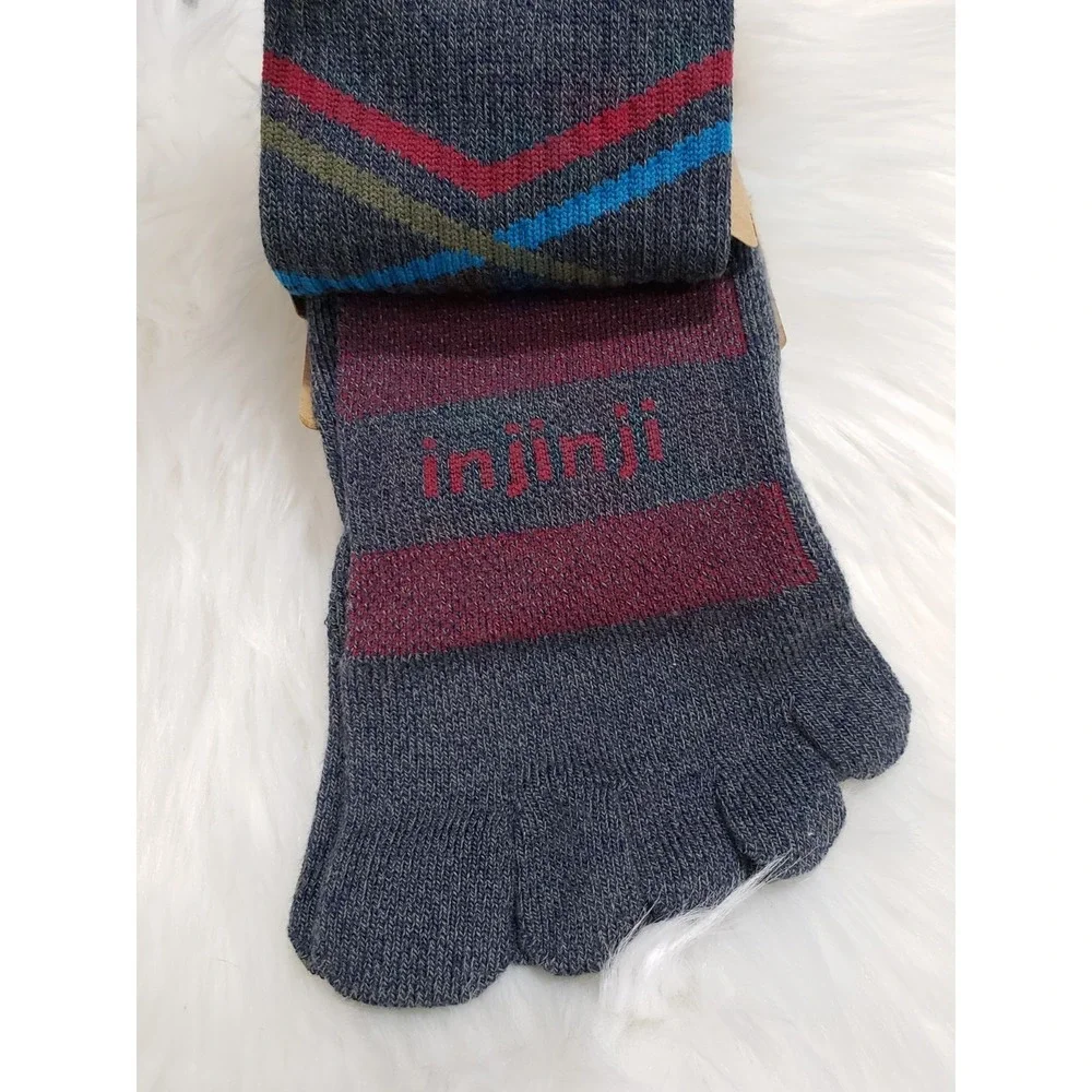Injinji Toe socks Men's Trail Midweight Mini Crew Medium Granite Coolmax NEW
